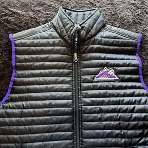 Colorado‎ Rockies MLB Baseball Black Sleeveless Puffer Vest Adult Mens S